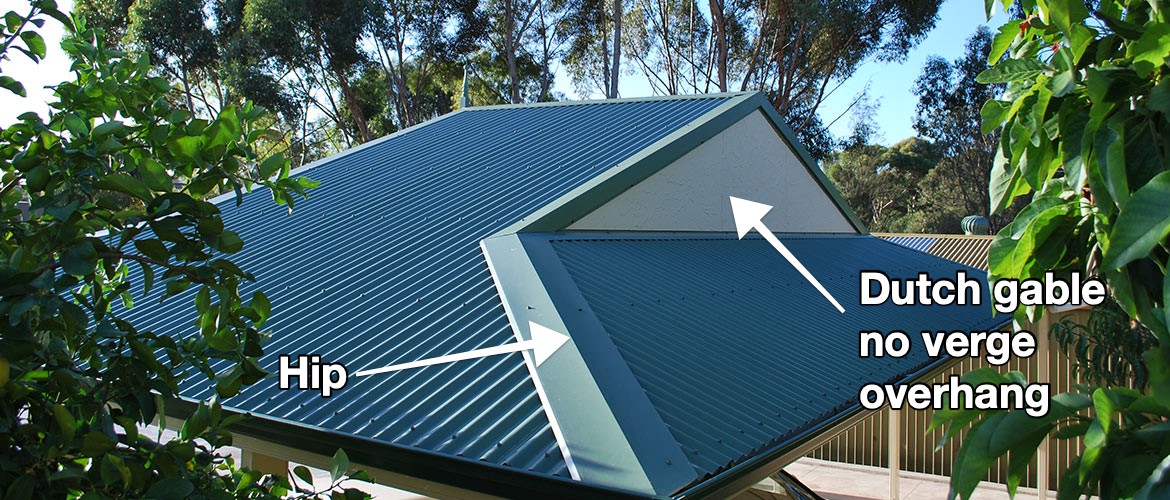 dutch gable and ridge roof elements shown
