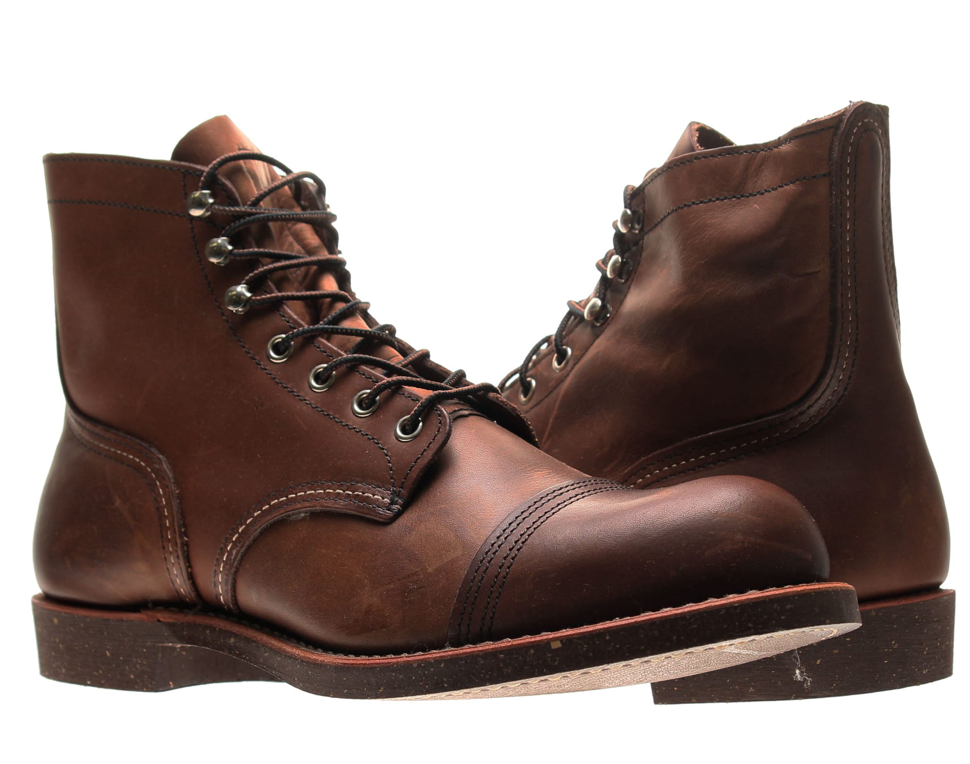 Red Wing Men's Iron Ranger boots in classic brown