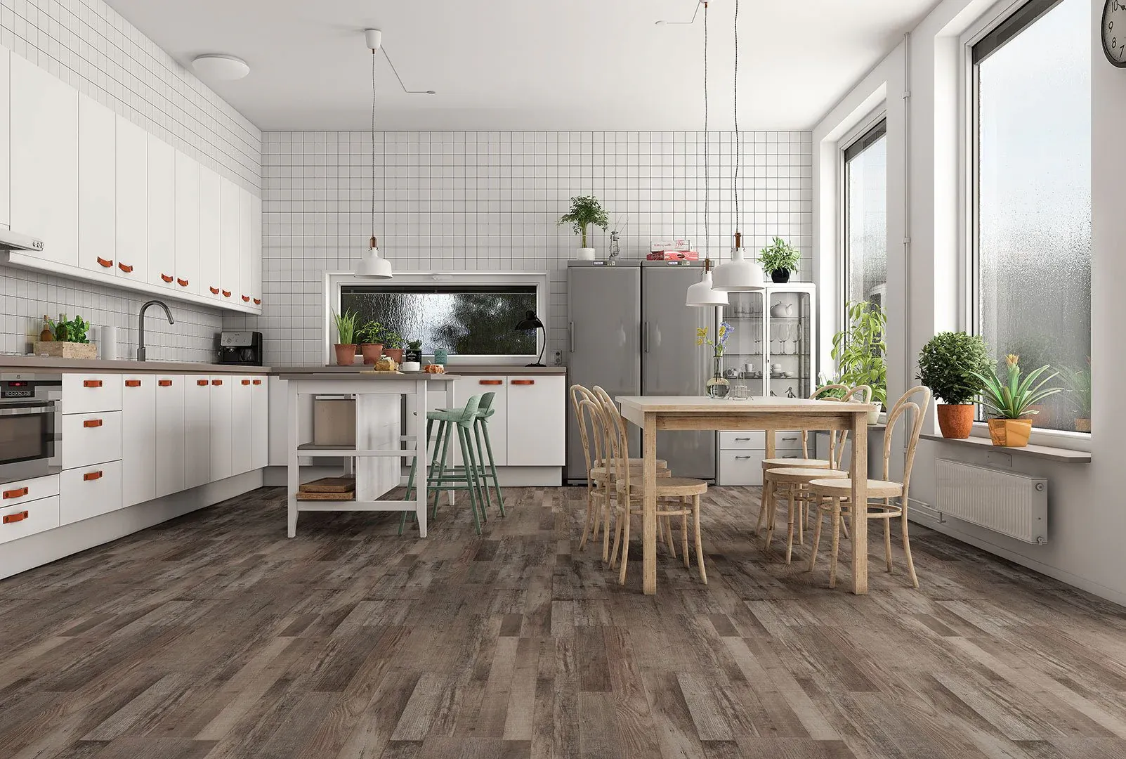 vinyl flooring in a kitchen