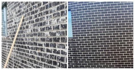 before and after acid washing brickwork