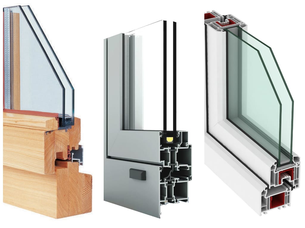 different window frame constructions