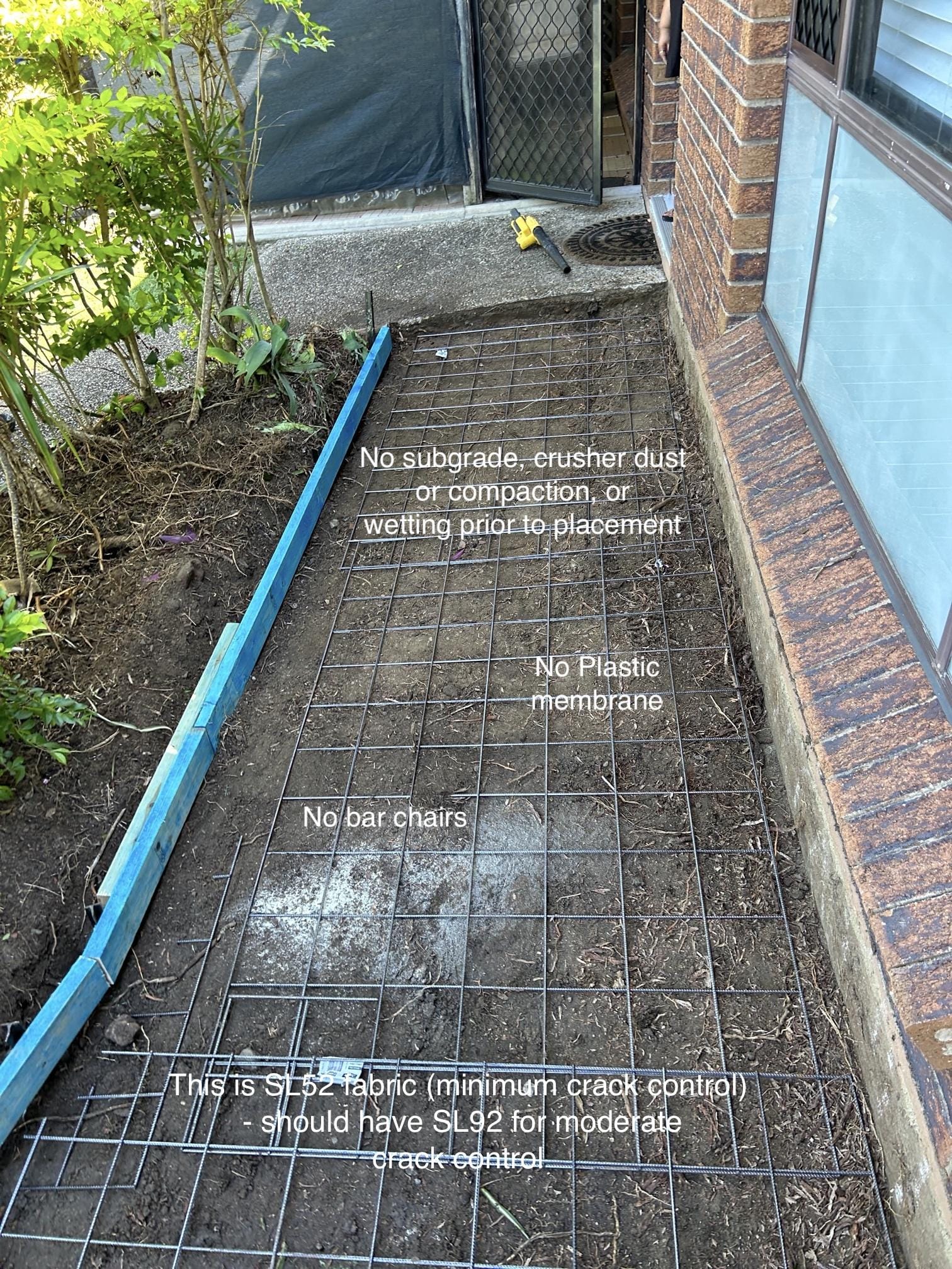 reinforcement mesh on ground