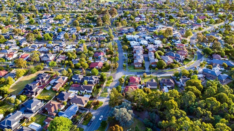 melbourne suburbs aerial photo