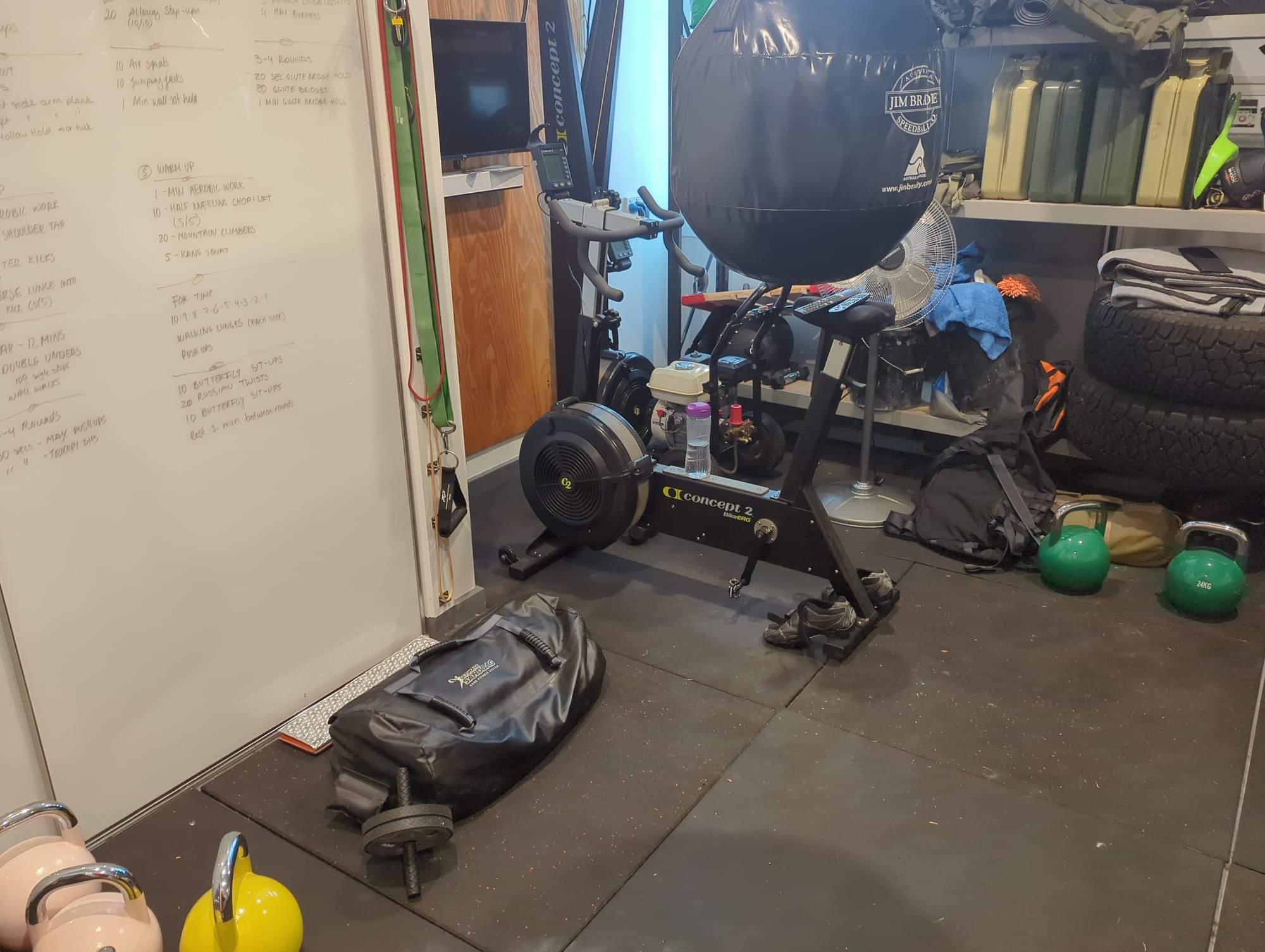 a photo of a very tidy garage